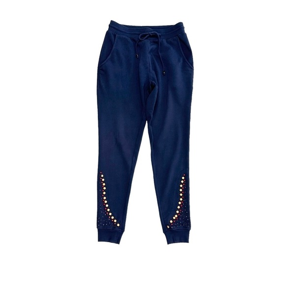 Hemant & Nandita embellished stones gems navy blue joggers pants small - Picture 2 of 14